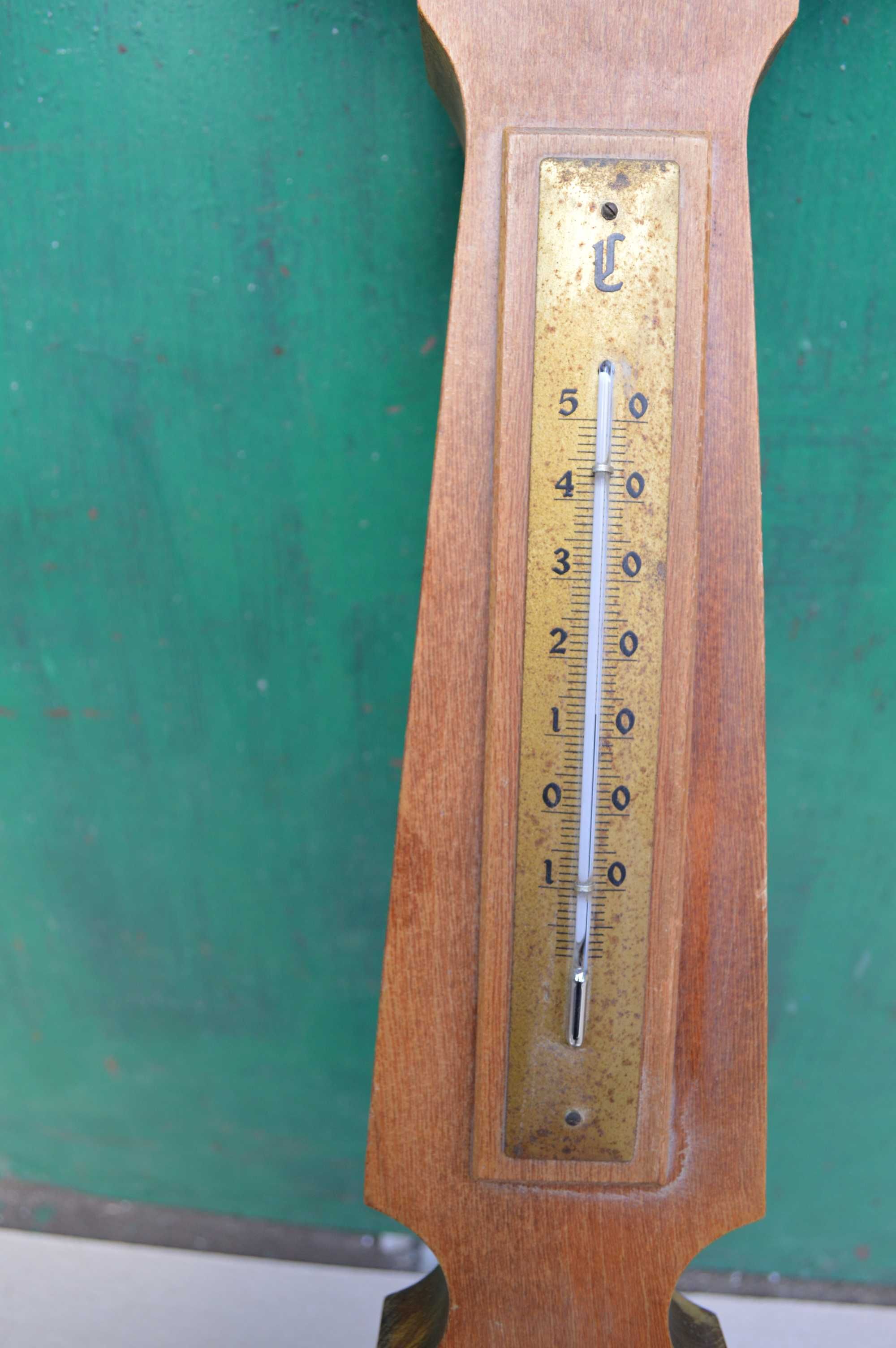 stacja pogodowa barometr termometr ciśnieniomierz antyk