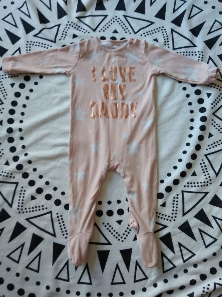 Pajacyk gwiazdy napis I love my daddy Dzień Taty 9-12 miesięcy 74-80 N