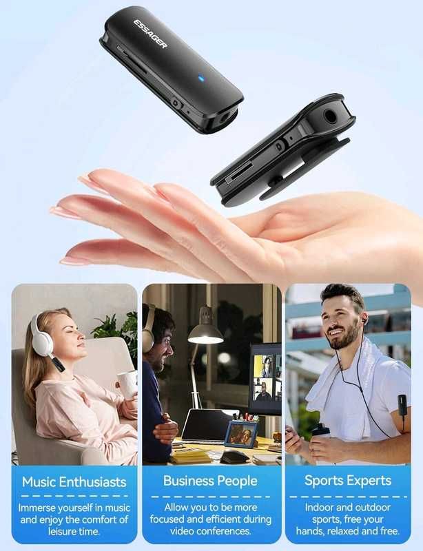 ESSAGER ES-BT09 приемник-передатчик аудио адаптер 3,5мм bluetooth 5.0