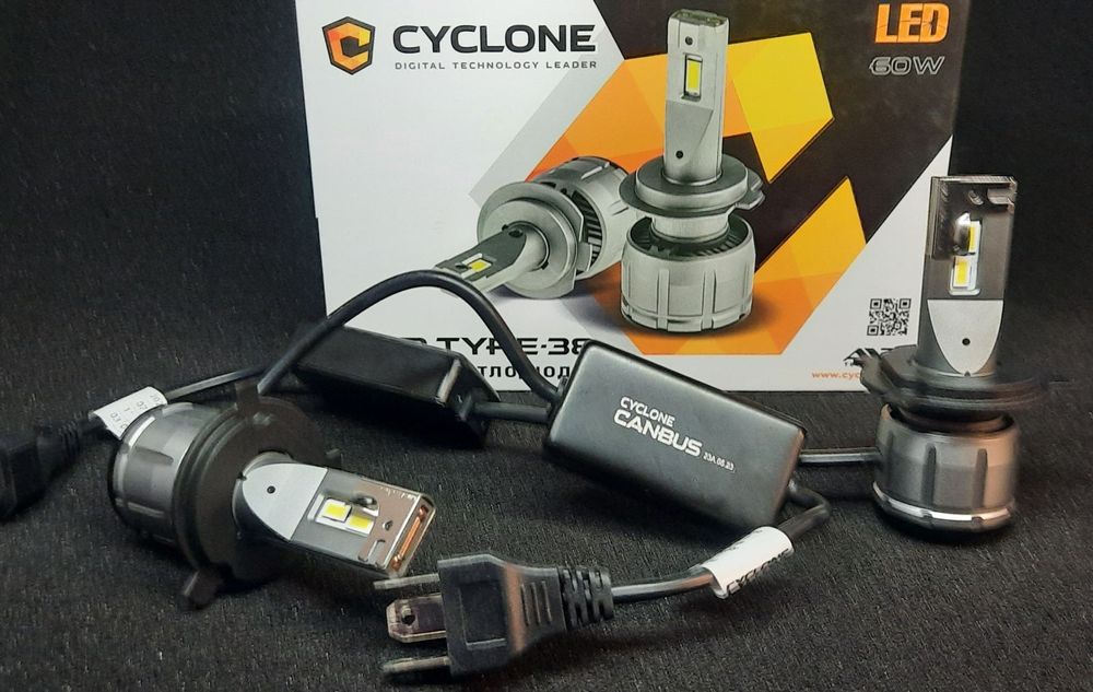 Лед лампи Cyclone Type 38 Н4/Н7/Н11/ Н1/14000Lm на лампу/60W