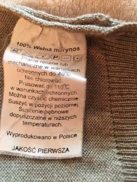 Elegancki sweter męski 100% welna merinos INTERMODA