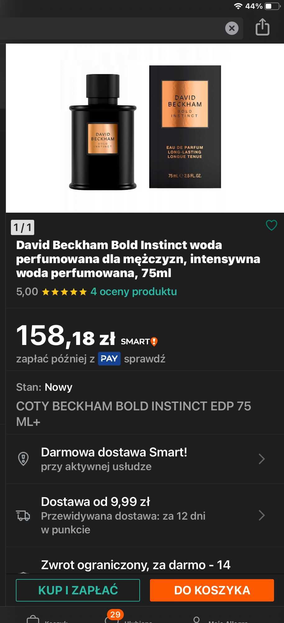 Perfumy David Beckham Bold Instinct 75 ml nowe trwałe