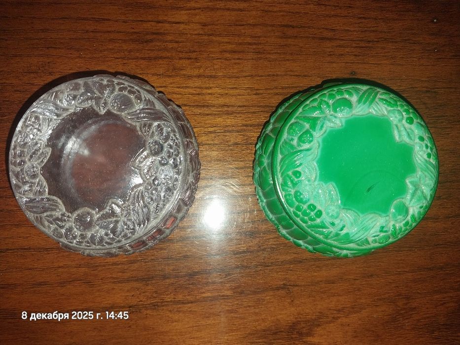 Шкатулка Богемия малахитовое и аметистовое стекло