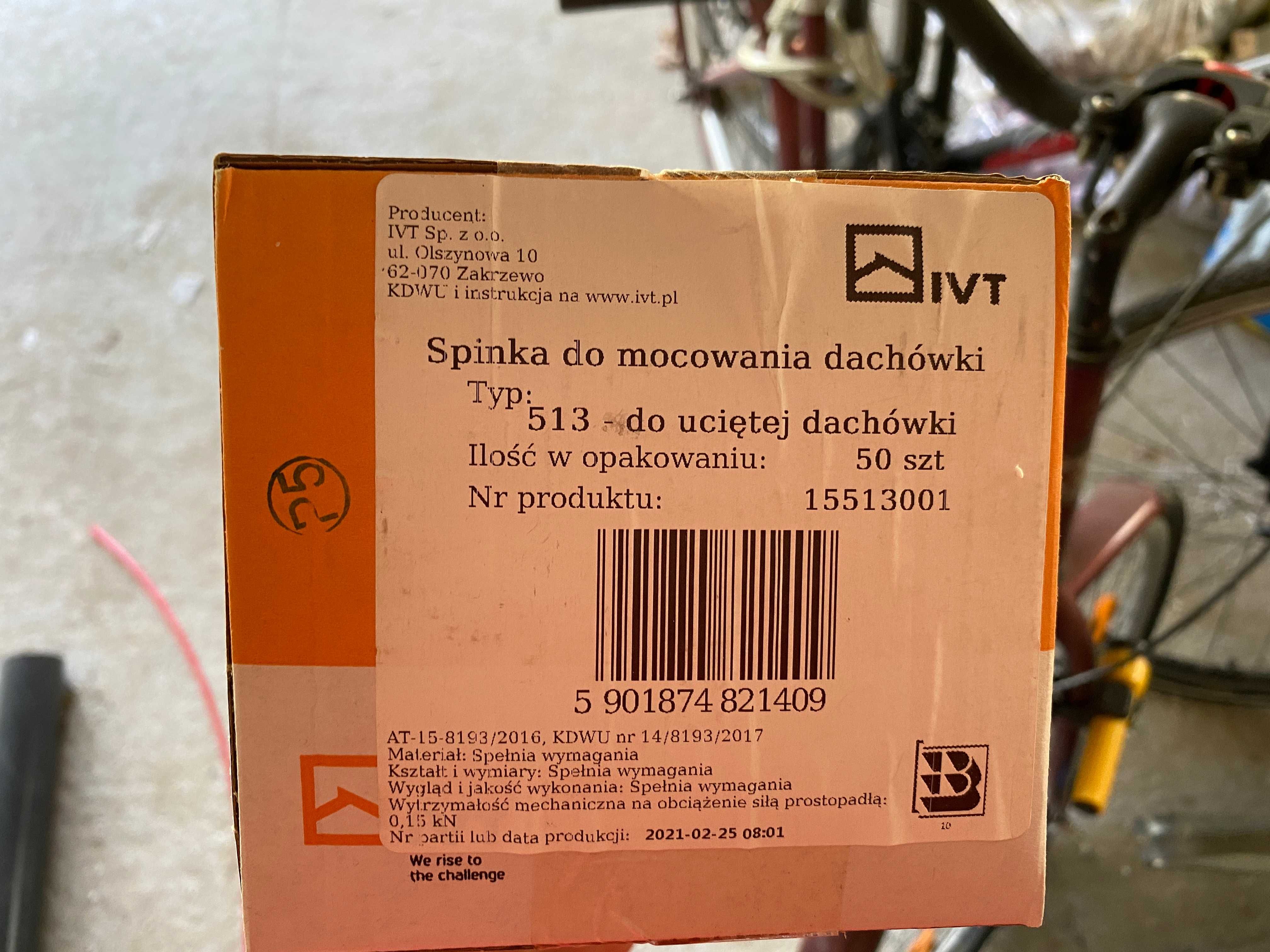 Spinki/klamry do mocowania dachówki uciętej