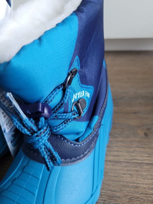 Kozaki ocieplane rozmiar 26 chlopiece niebieskie granatowe