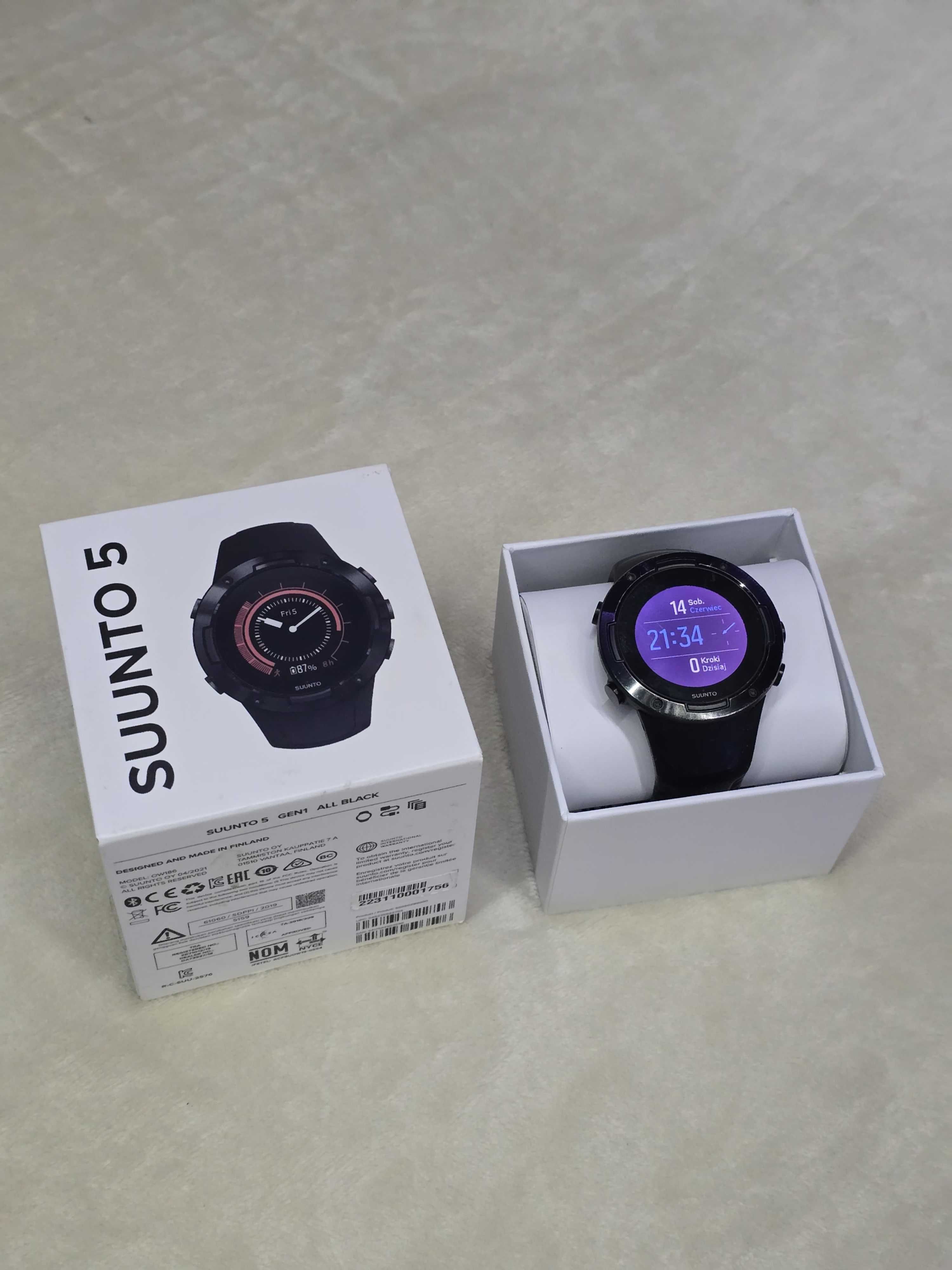 Suunto 5 All Black Wytrzymały i funkcjonalny zegarek sportowy
