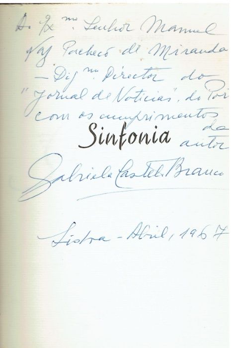 9695 Sinfonia - Poesias de Gabriela Castelo Branco / Autografado