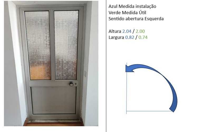 Portas de alumínio diversas dimensões