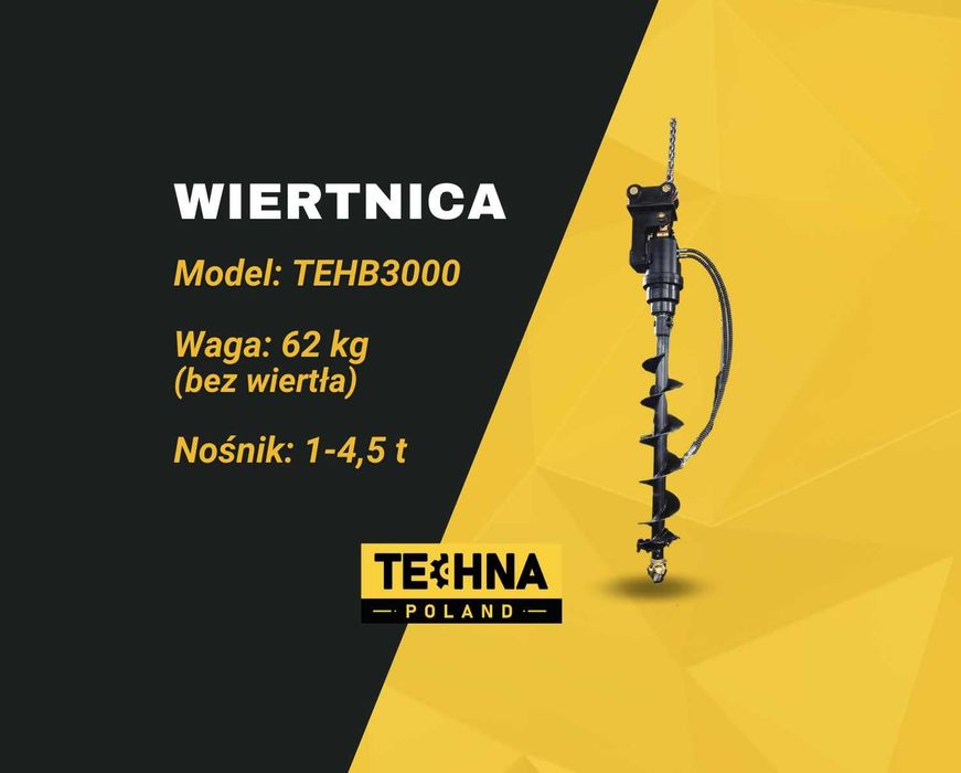 Wiertnica hydrauliczna do minikoparki / koparko-ładowarki 62 kg