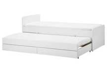 Lóżko Slakt Ikea z 2 materacami dla dzieci dziecka pietrowe 2poziomowe