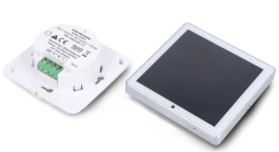 Shelly Wall Display Ecrã de Parede de 4'' + Sensor BLU H&T