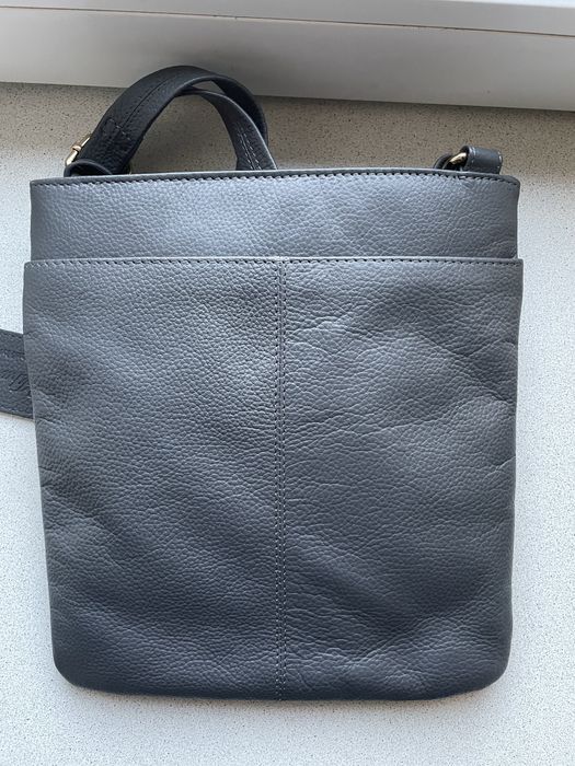 Сумка шкіряна  ( планшетка) темно графітового кольору