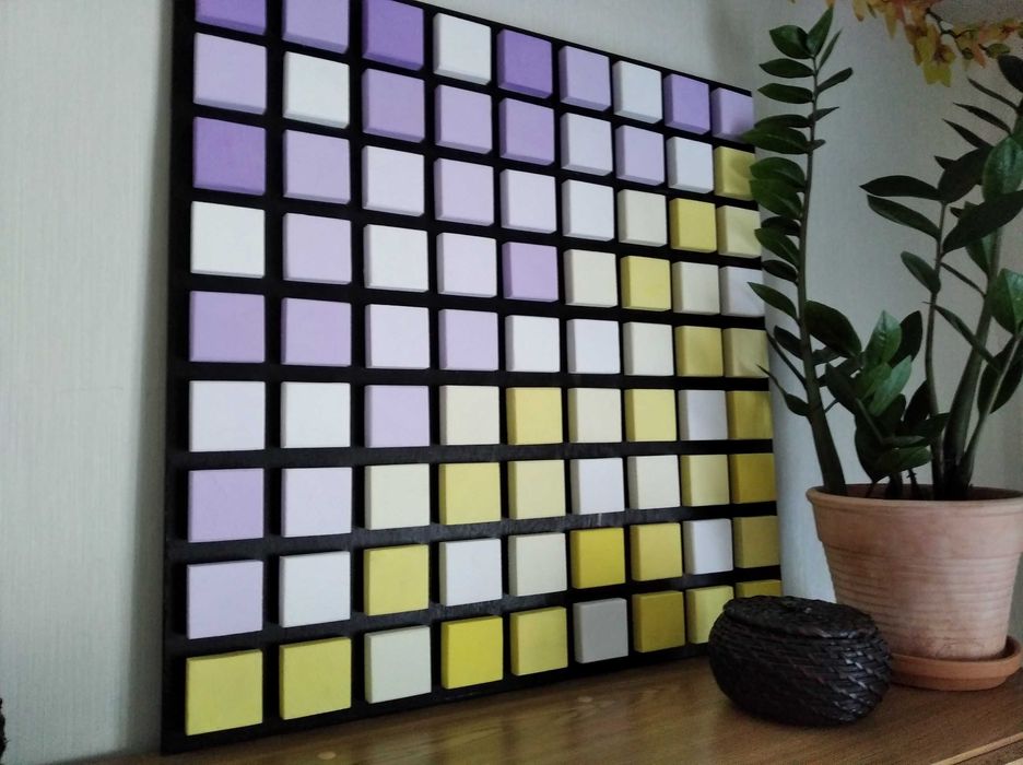 Яскраве панно-мозаїка з дерева, сучасний дизайн | woodlikelove