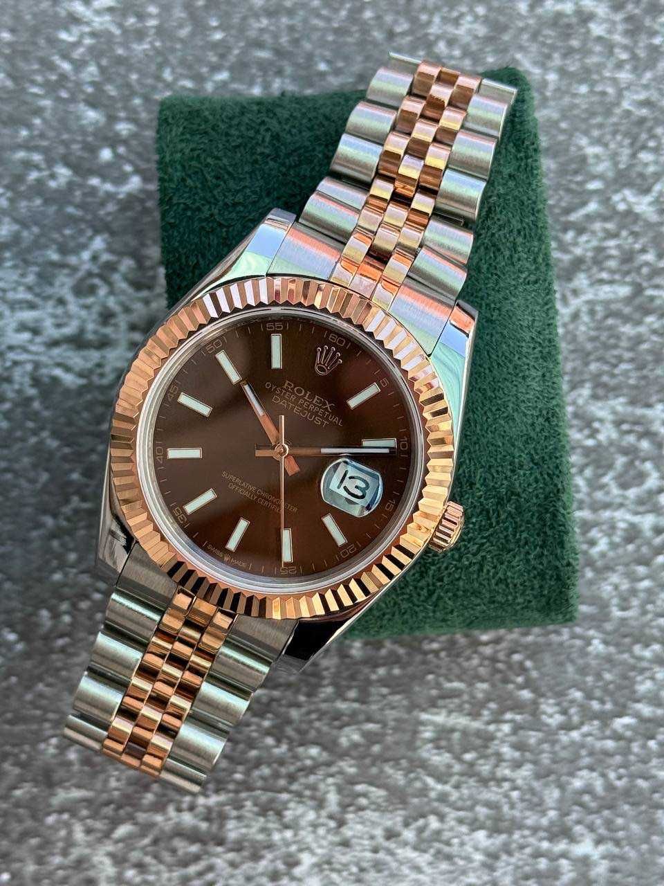 Швейцарские часы Rolex Datejust Chocolate Rose Gold. Топ качество
