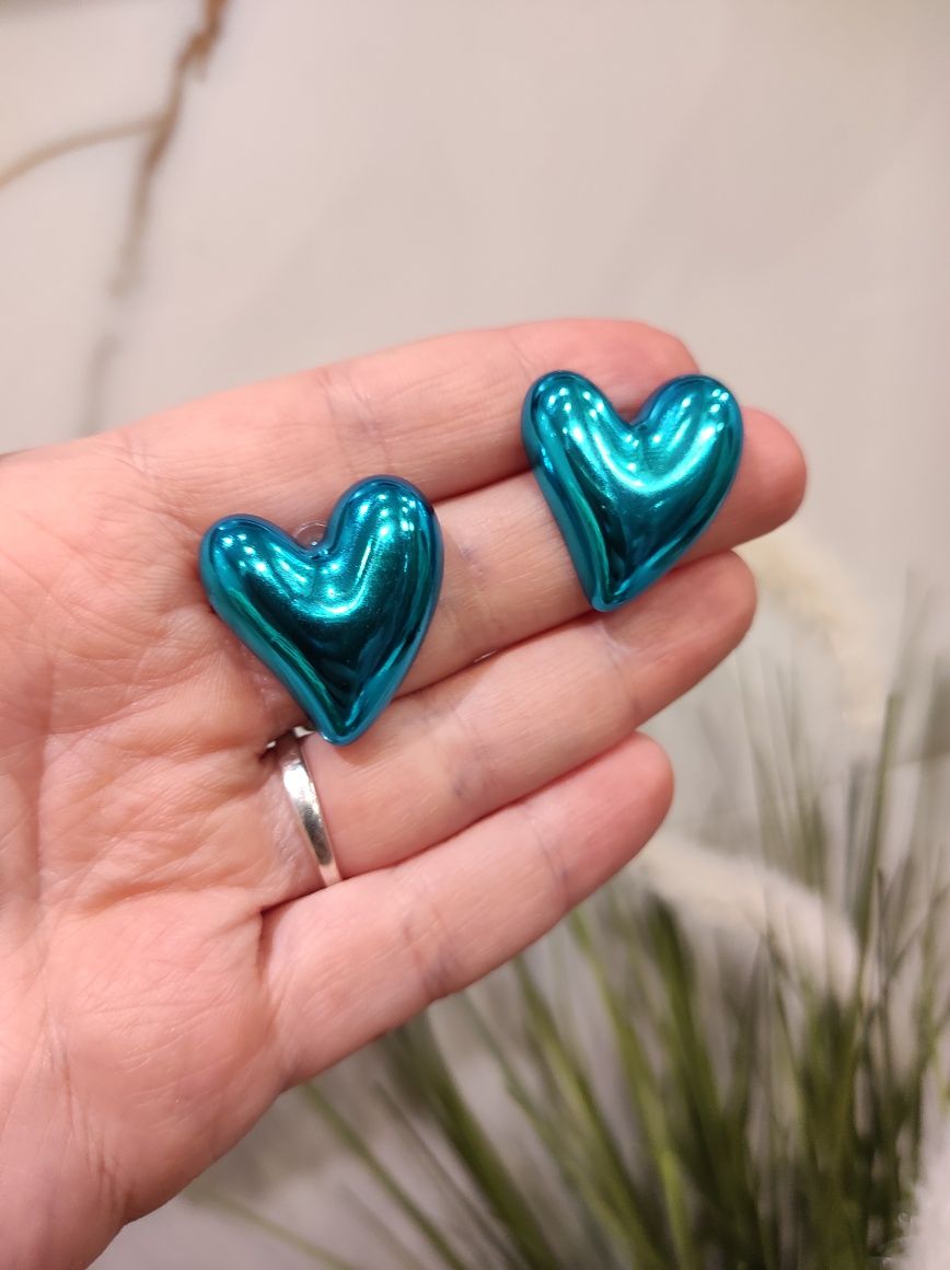 Kolczyki serce niebieskie
