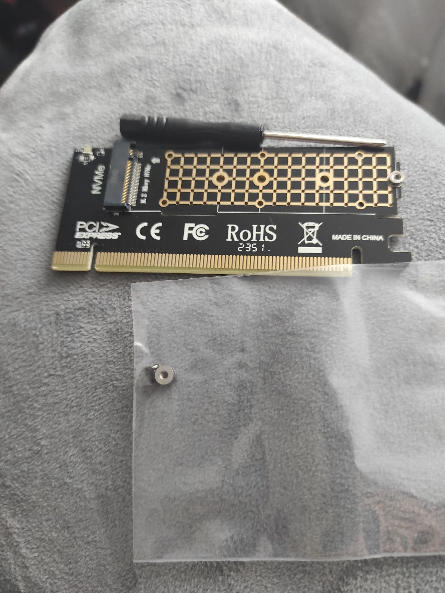 JEYI M.2 NVME do PCIE X16 Adapter,NVMe SSD + śrubokręt + śrubki