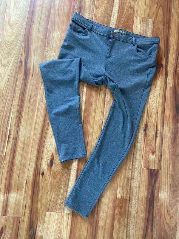 46 48 +size xxl skinny szare spodnie rurki materiałowe
