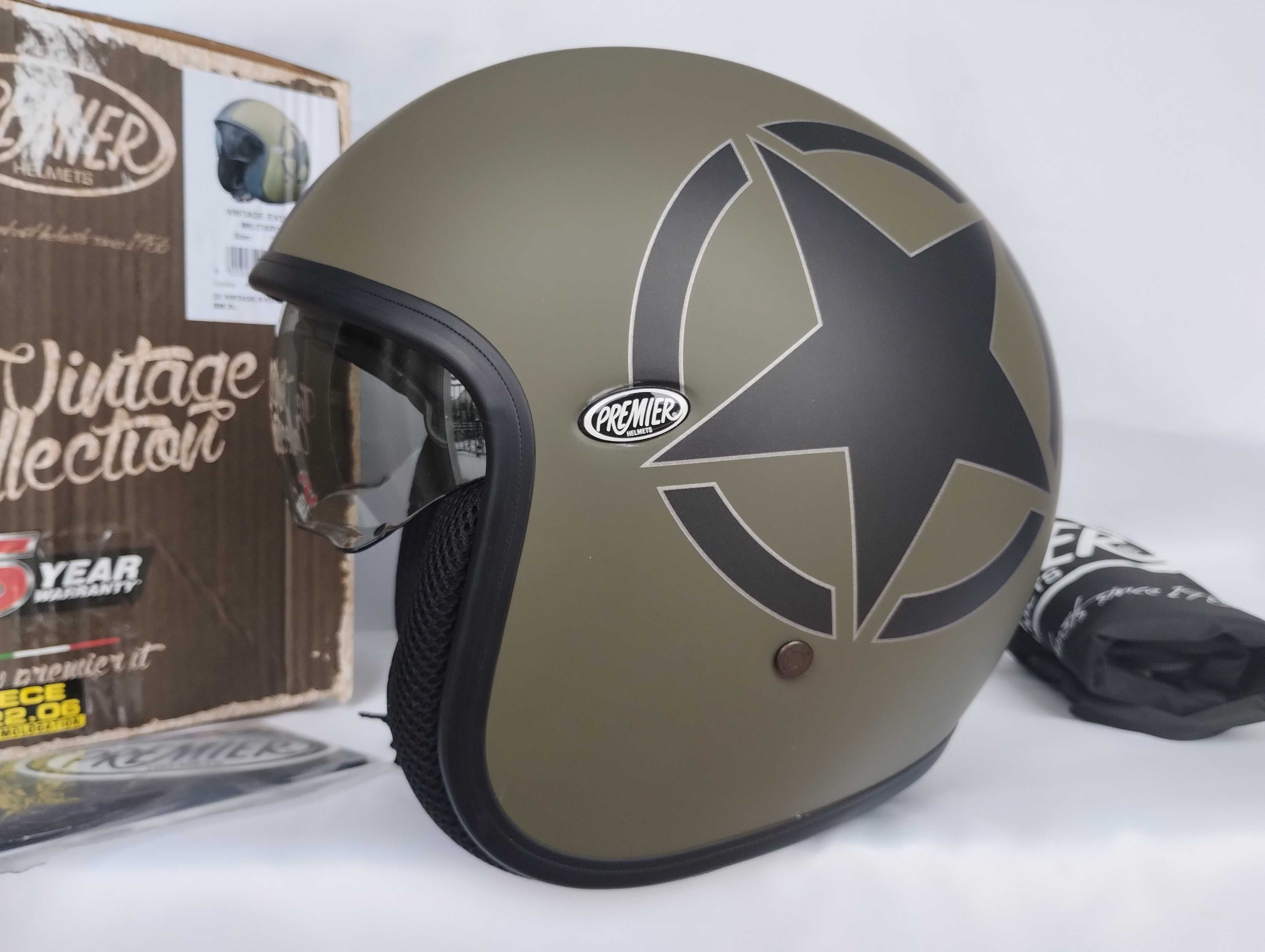 Kask Premier Helmet Vintage Evo Star Military BM Open Jet XL 61cm
