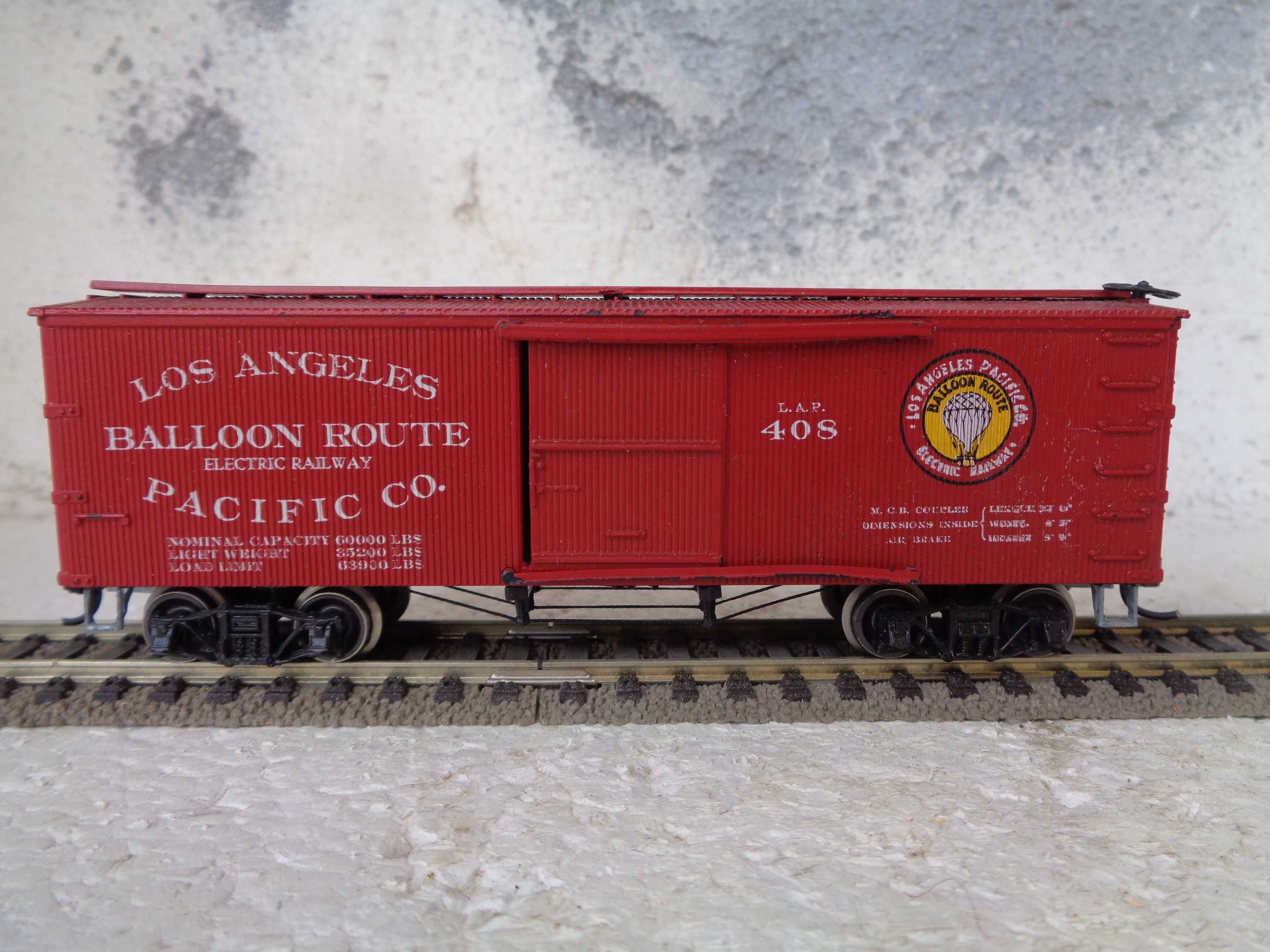 1:87 Vagão caixa fechada americano Los Angeles Pacific CO