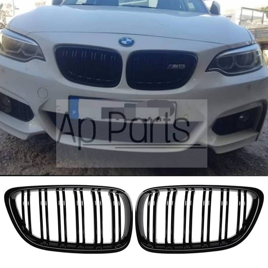 Bmw serie 2 f22 f23 f87 grelhas duplas preto brilhante