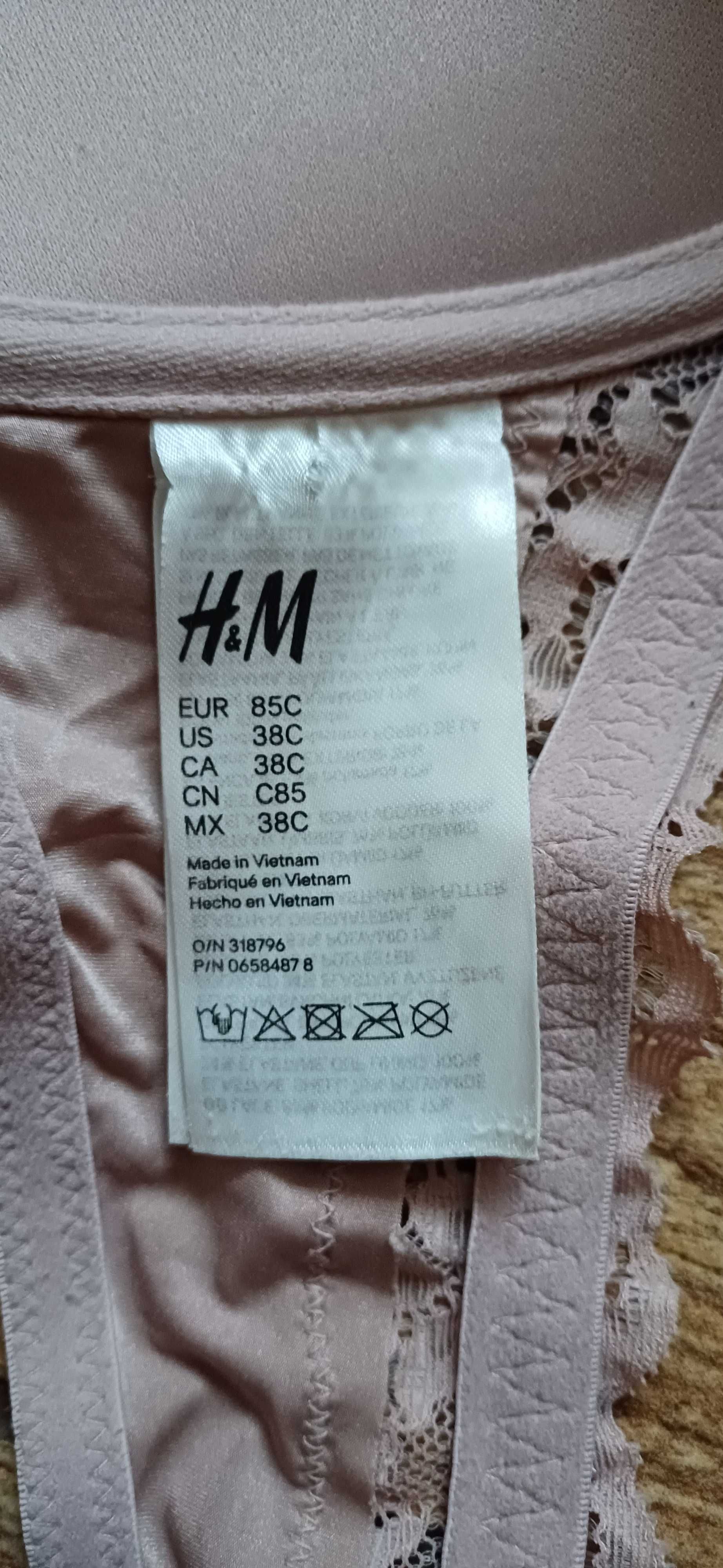 Różowy# liliowy biustonosz H&M w r. 85 C push up