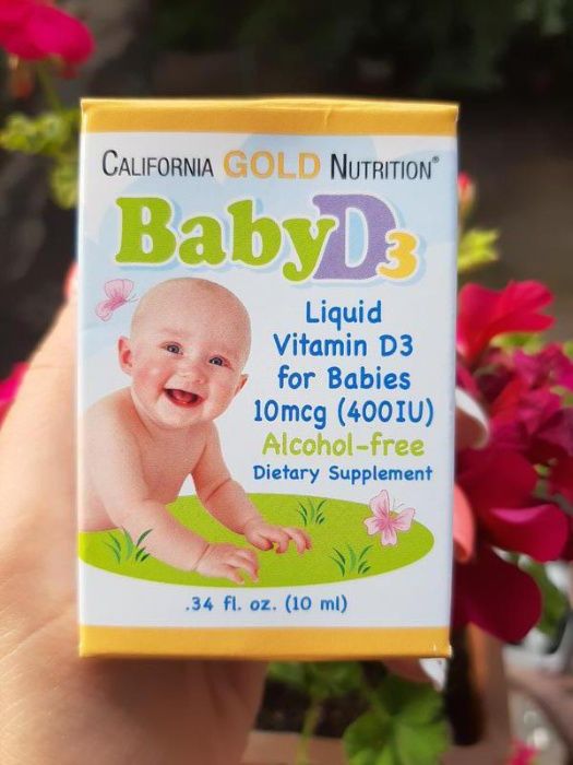 Детский Витамин Д3 C Омега жидкий для детей в каплях Baby California