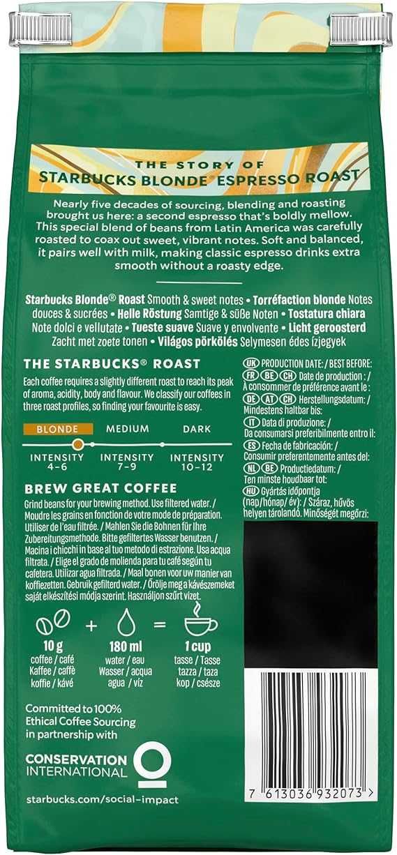 ZESTAW 3 SZT STARBUCKS Blonde Espresso Blonde Roast Ziarnista 3 x 200g