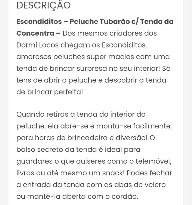 Escondidinhos peluche com tenda(Artigo único)