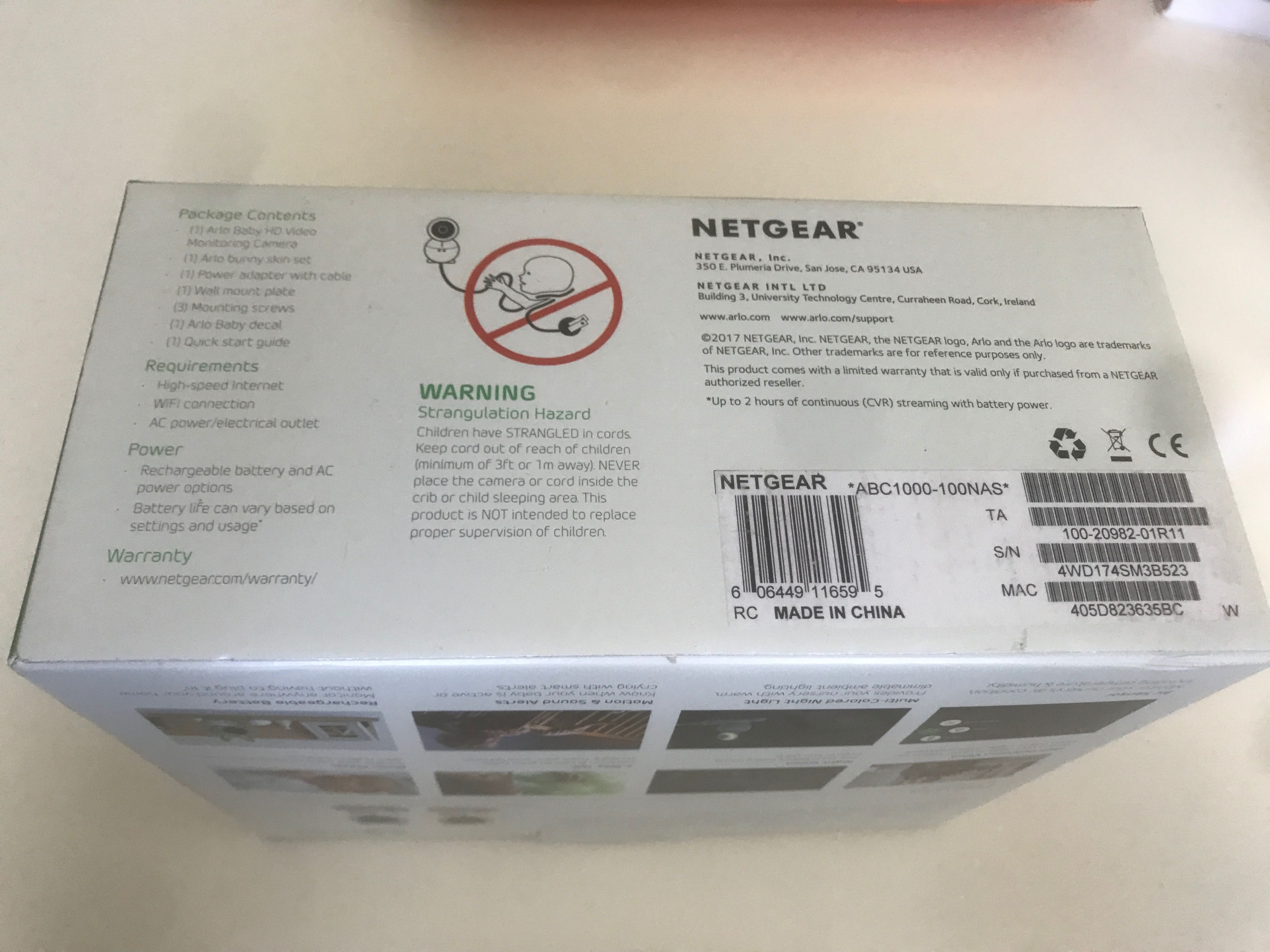 Netgear Arlo Baby WiFi FullHD LED IR kamera monitor niania (dzień/noc)