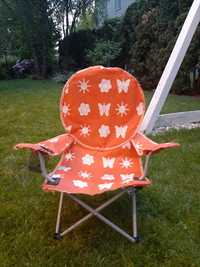 Krzesełko 1 szt-pomarancziwe w motylki