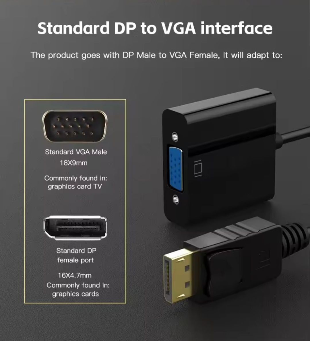 адаптер переходник hdmi,vga,DP,dvi,rca