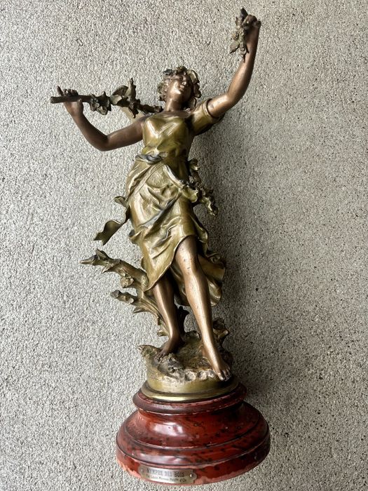 Wyjątkowa Duża Rzeźba Figura Nimfa Leśna Louis Moreau Francja XIX wiek
