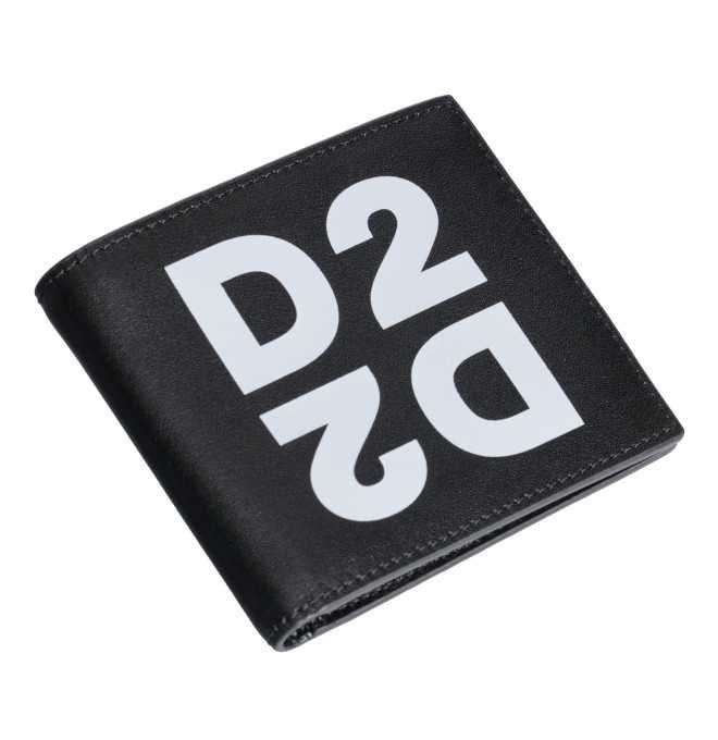 DSQUARED2 skórzany męski portfel D2 NERO NOWY
