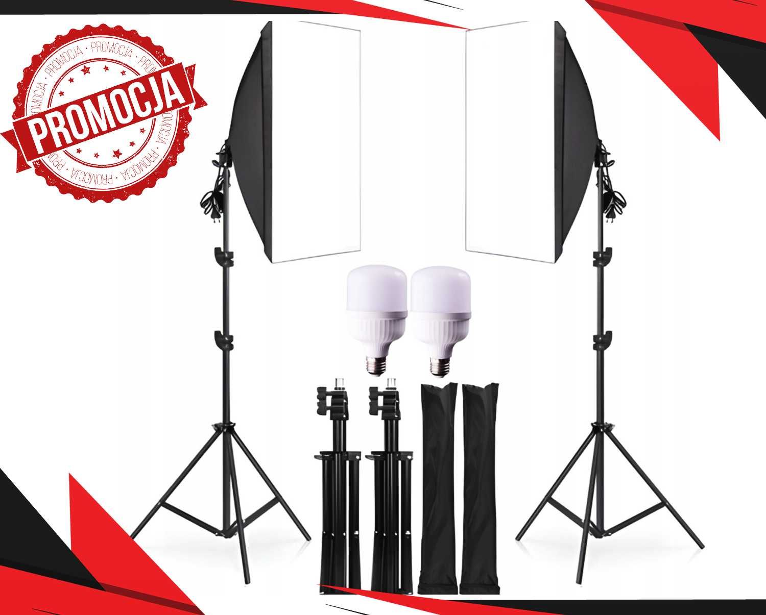 Nowa AMP Fotograficzna Statyw x2 Softbox Zestaw XXL  (*PROMOCJA*)