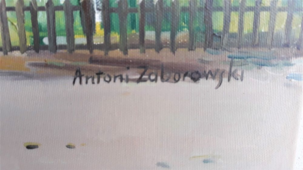 Antoni Zaborowski obraz sygnowany olej płótno