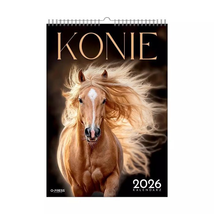 Kalendarz 2026 A3 wieloplanszowy Konie. O-press