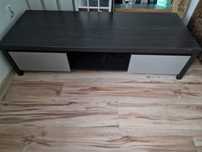 Szafka RTV 140x55x35 – Wenge / Szary Połysk – Dobry Stan