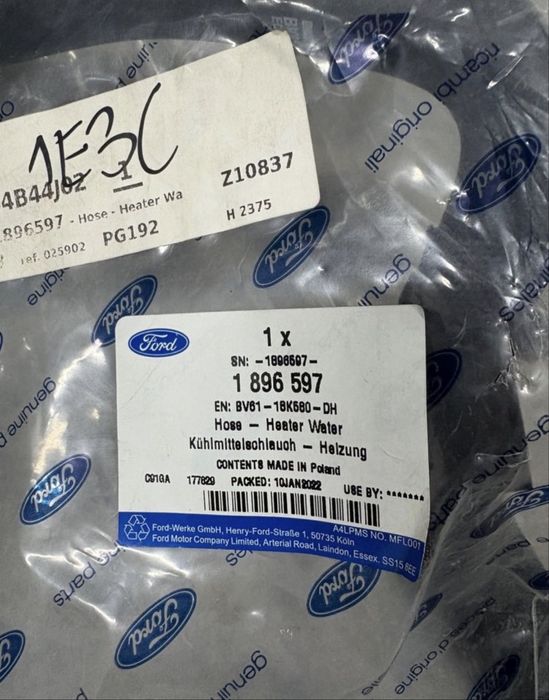 Przewód nagrzewnicy oryginał Ford C-Max, Focus, Kuga 1.6