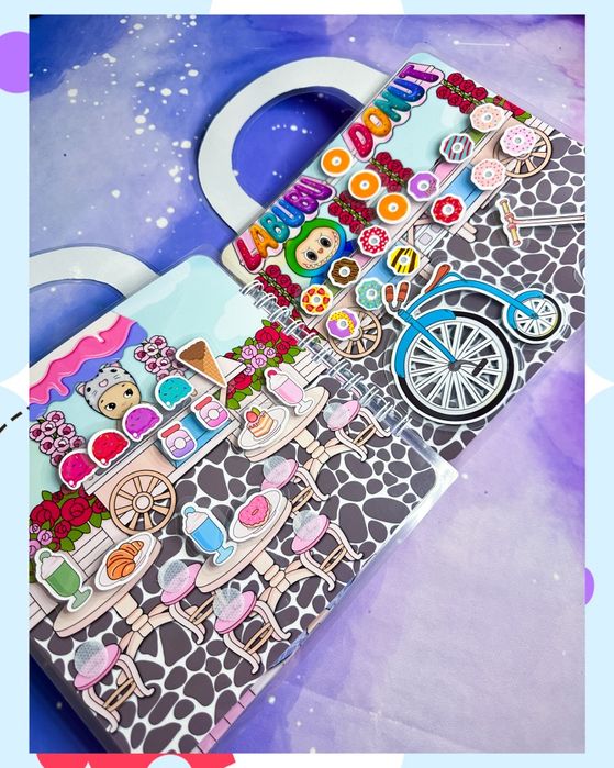 Książka na rzepy Labubu torebka. Lamibook