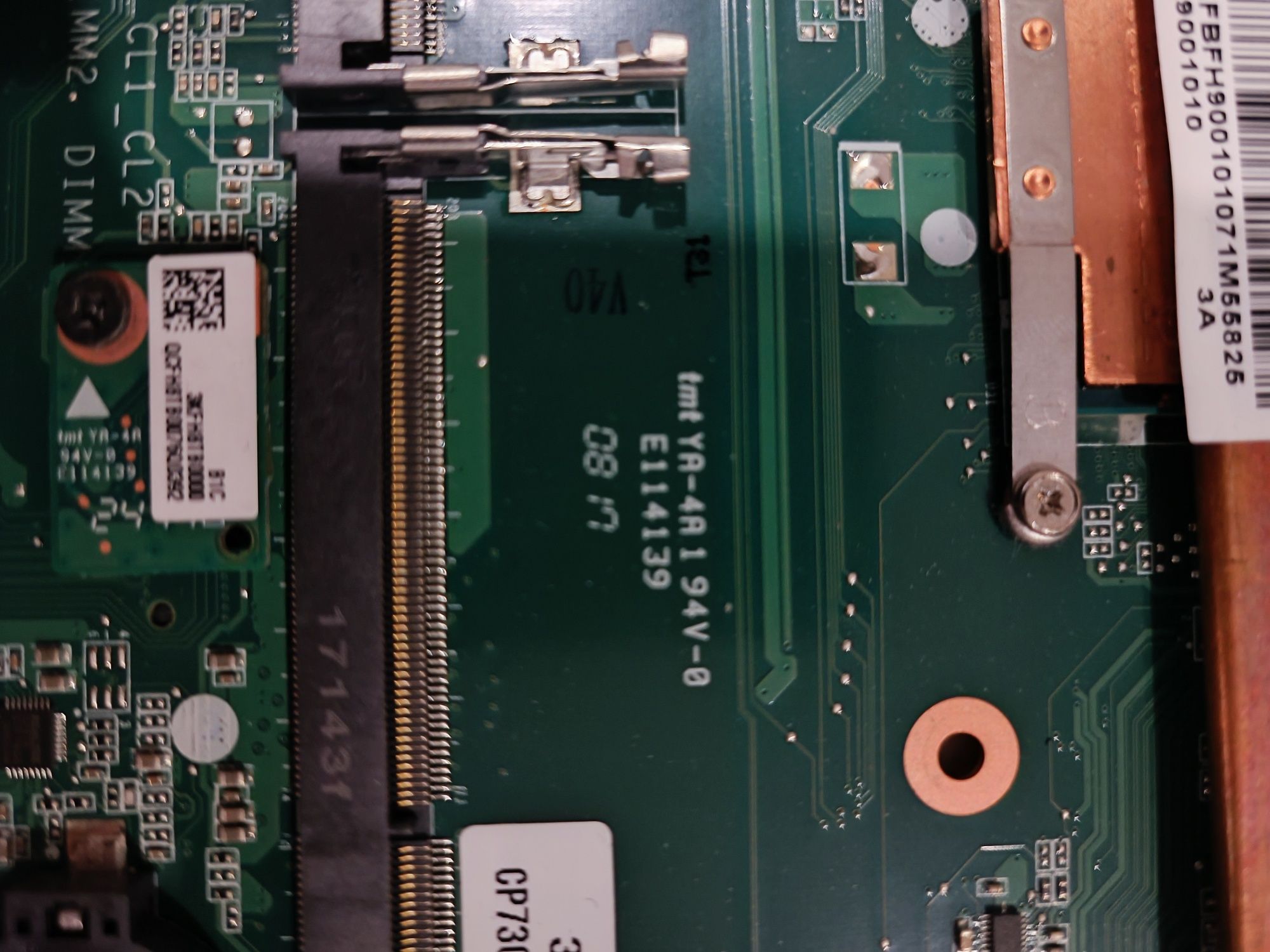 Uszkodzona płyta główna do Fujitsu Lifebook A555 i3-5005U