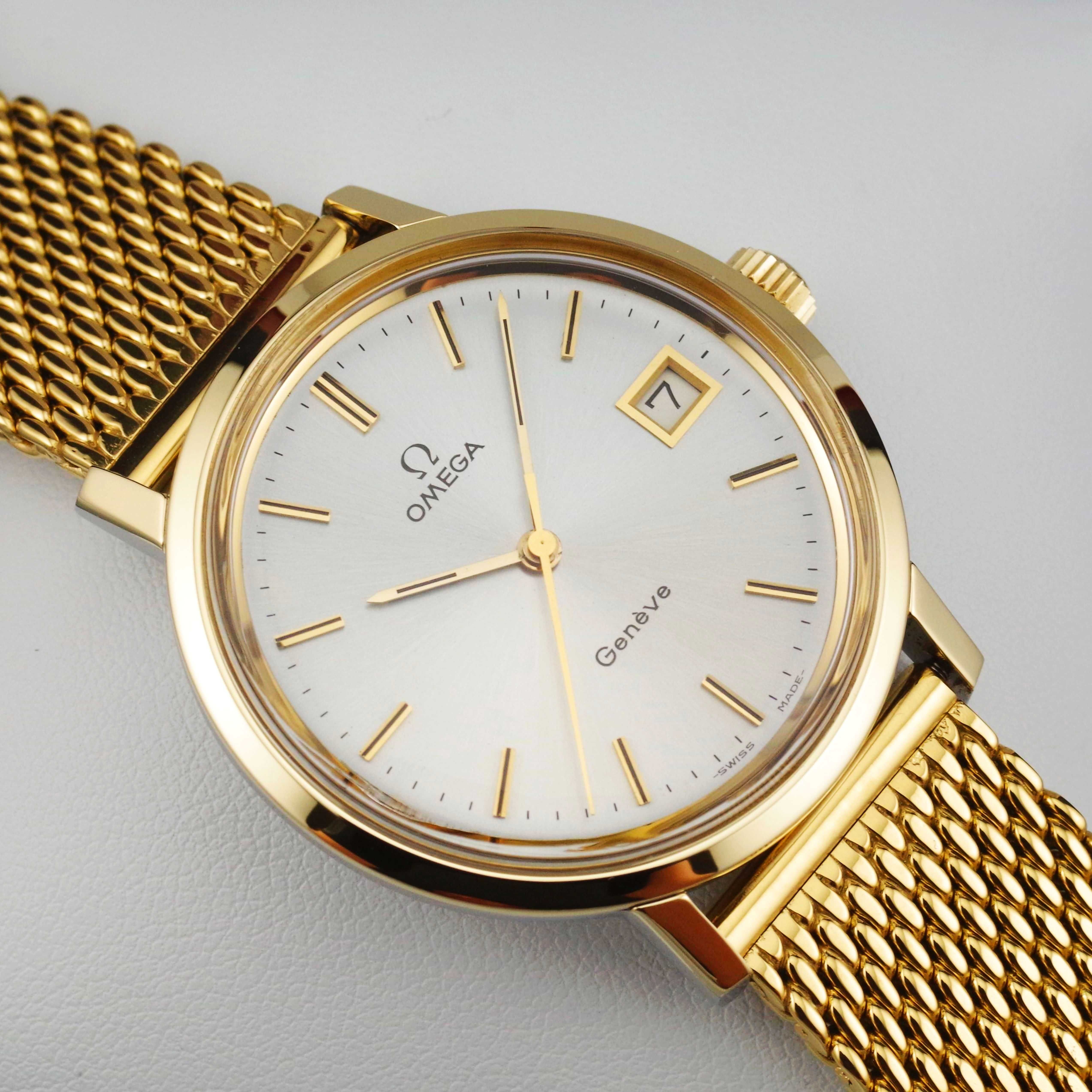 OMEGA GENEVE zegarek męski 14K / SS kaliber 1030 VINTAGE 1975 XL