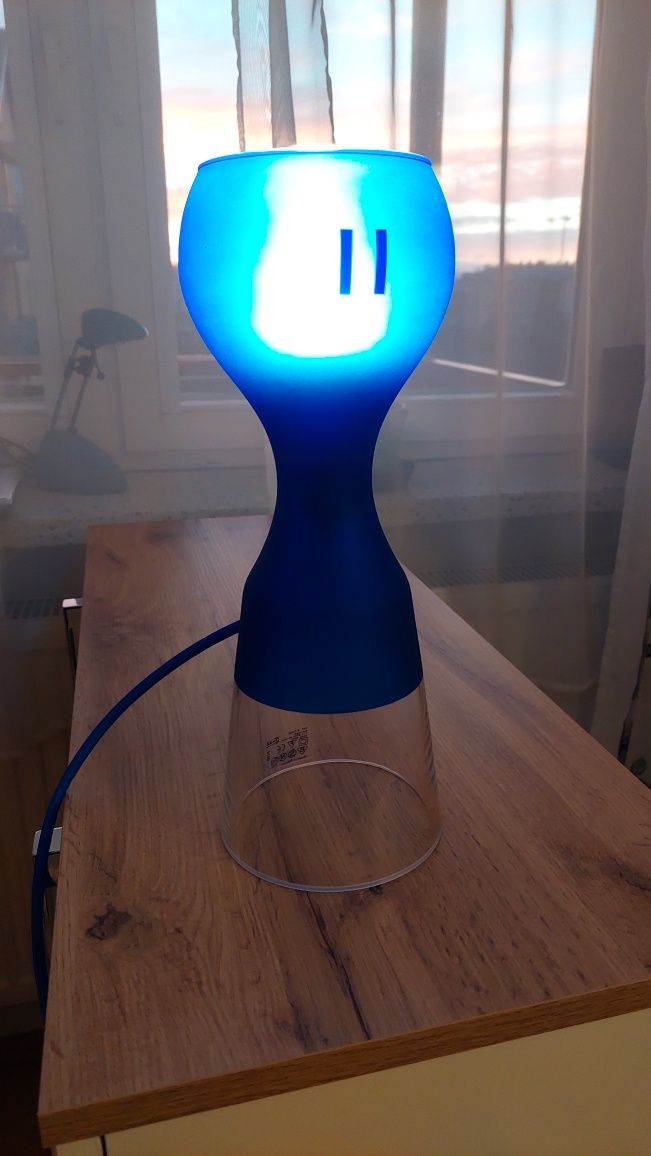 Lampa stołowa Schlager IKEA niebieska. Vintage. Unikat!