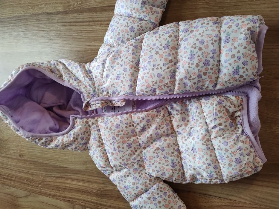 Kurtka kurteczka zimowa w kwiatki sinsay Fox &bunny 80 cm stan idealny