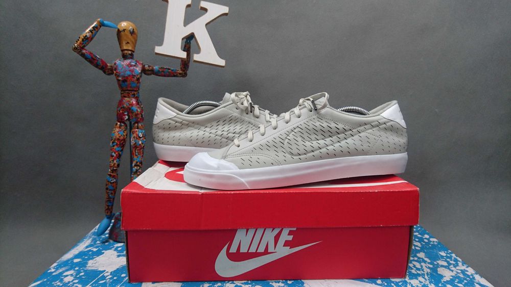 Buty Nike All Court 2 Low Leather Pale Grey White R.44,5