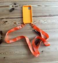 Etui iPhone 11 iPhone 11 pro pomarańczowe na smyczy smyczce