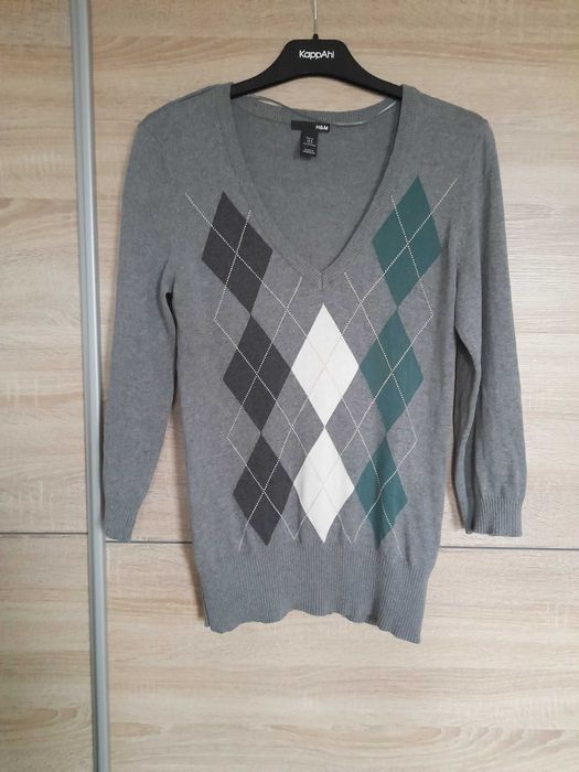 H&M sweter w krate M 36 38 w serek sweterek