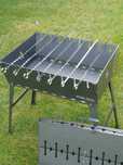 Grill Mangal składany -walizka solidny stal 2mm + 8szt szampurów