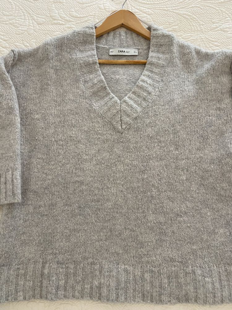 Camisola malha grossa cinza - Zara