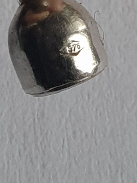 Złoty naszyjnik nefryt kolia wisior  korale złoto 375 rękodzieło