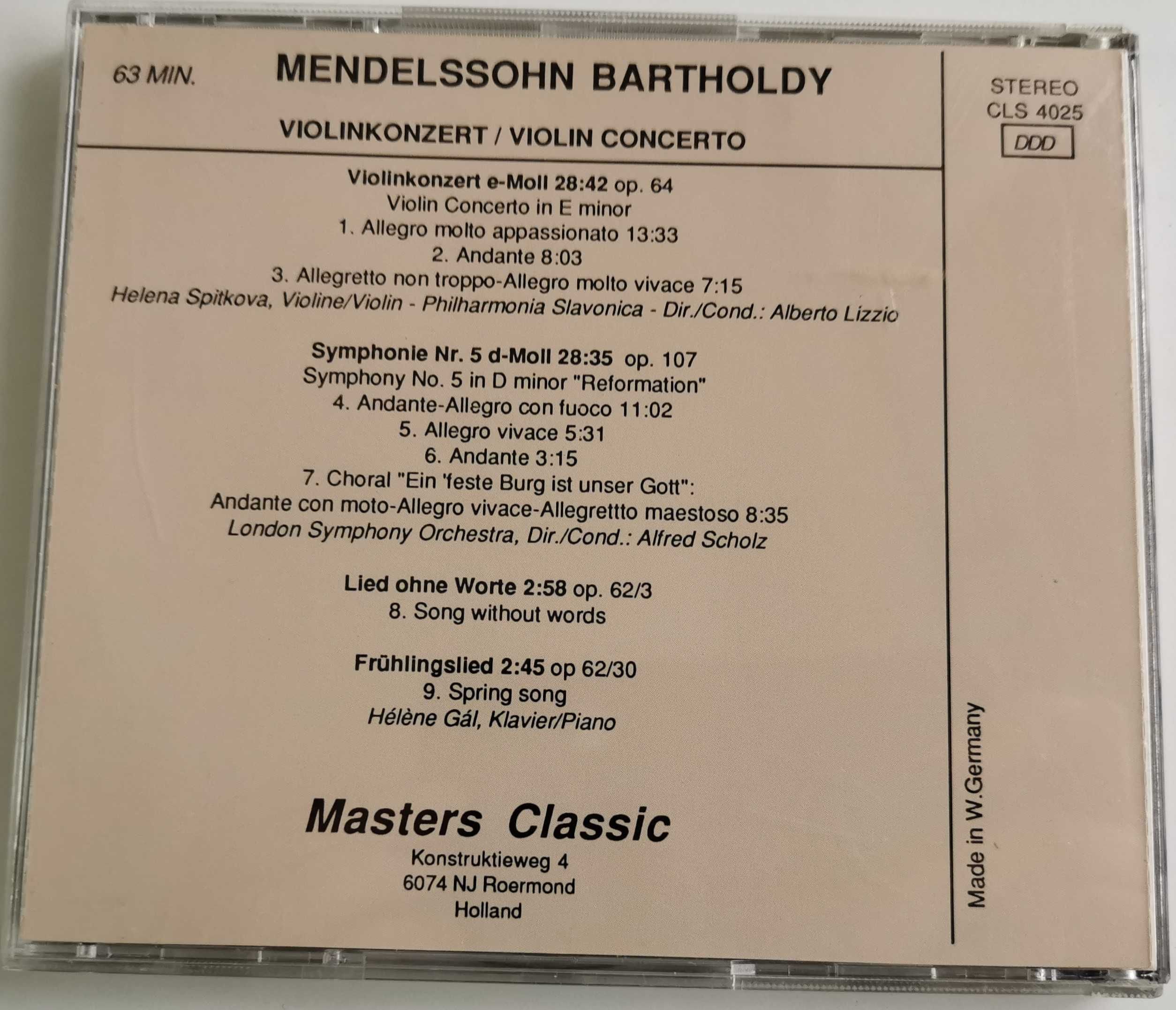 CD - Mendelssonh - Violin Concerto